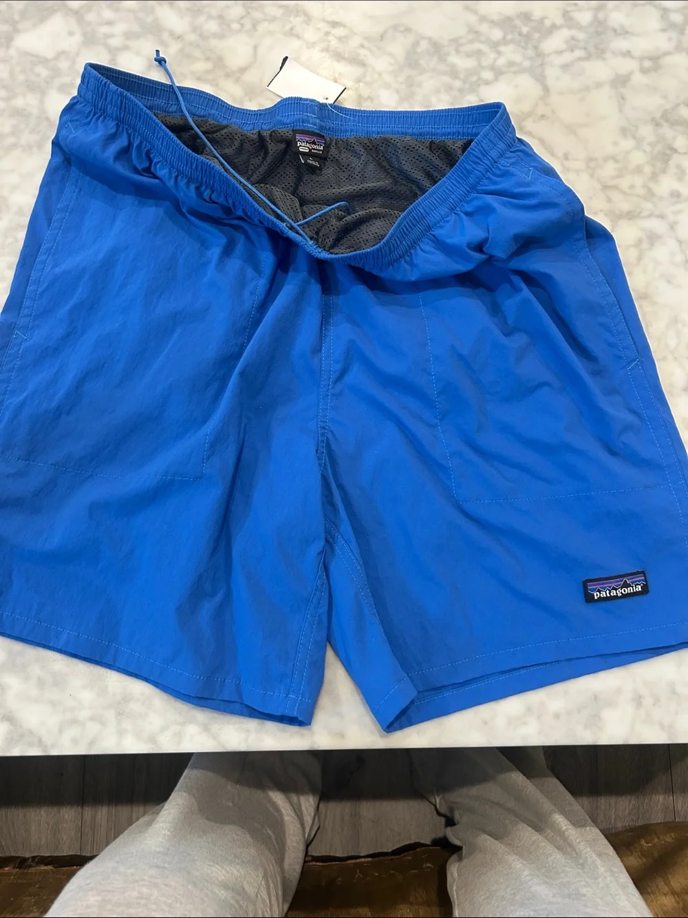 NWOT Patagonia Men's Baggies Longs Swim Trunks in Bright Blue Sz L